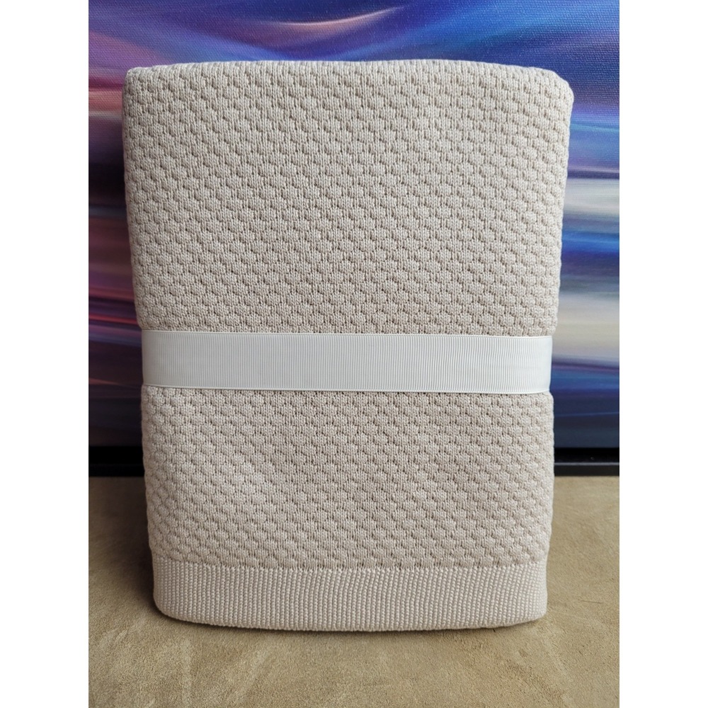 ELEGANT BABY Taupe Textured Knit Blanket & Bunny Rattle Gift Set, New with Tags - Picture 2 of 5